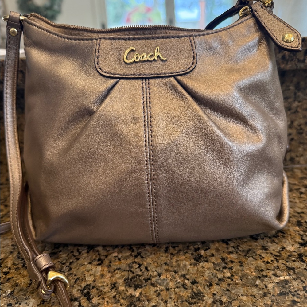 Coach Metallic Bronze Crossbody Bag